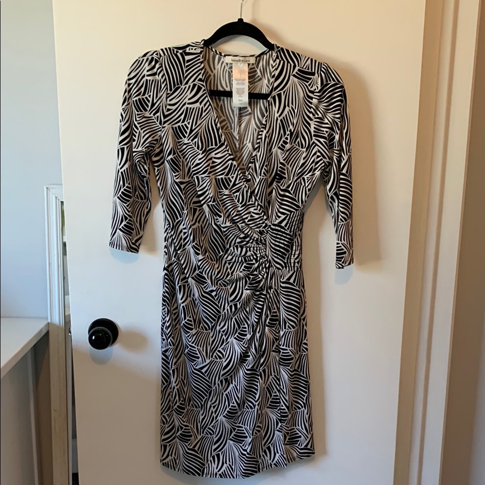 Laundry by Design Black and White Long Sleeve Dress